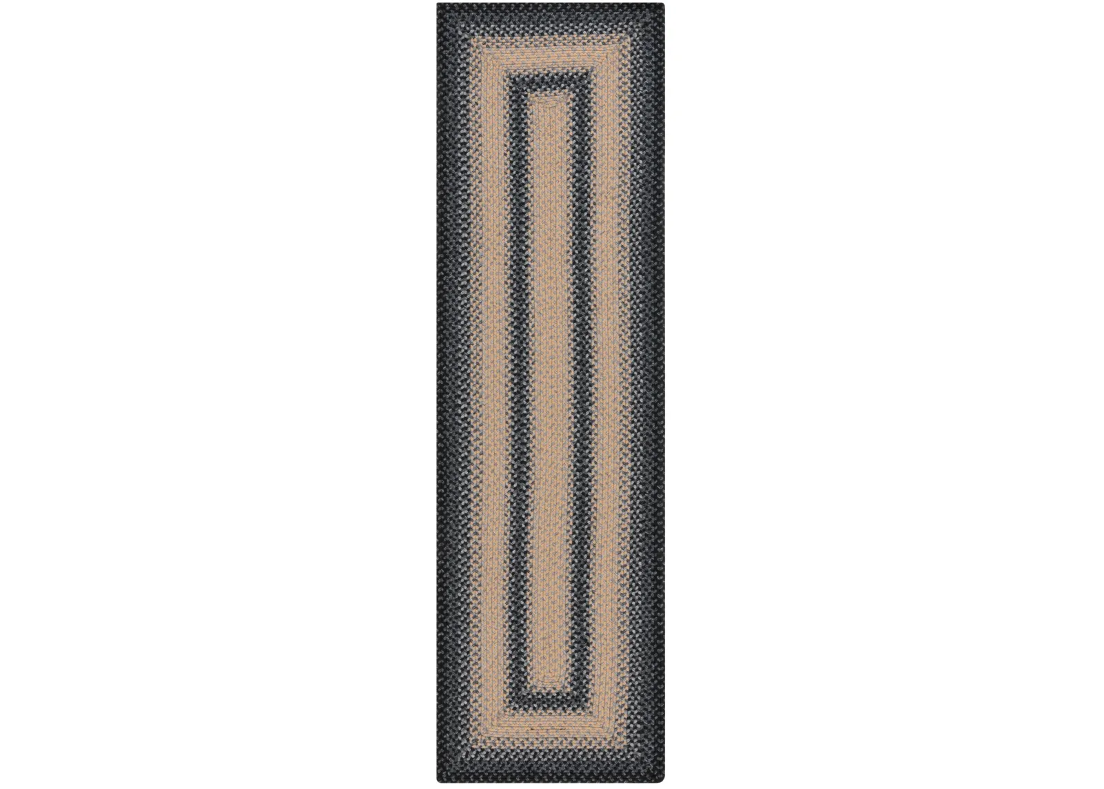 BRD311 BLACK  2'-3' x 16' Runner Rug