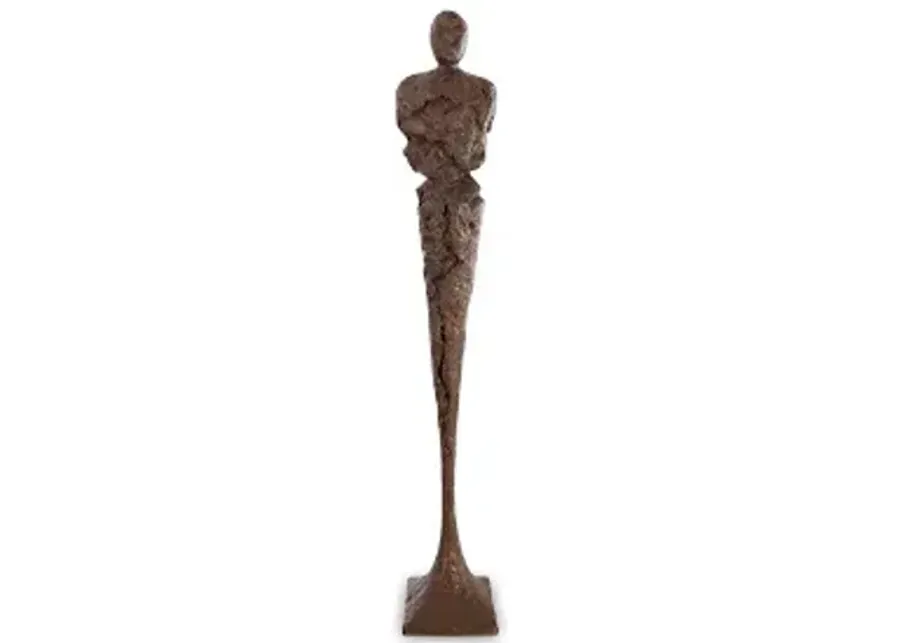 tall chiseled male sculpture, resin, bronze finish