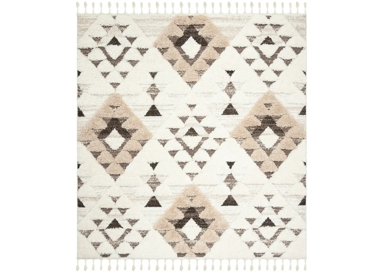 MOROCCAN TASSEL SHAG 688 IVORY  12' x 12' Square Square Rug