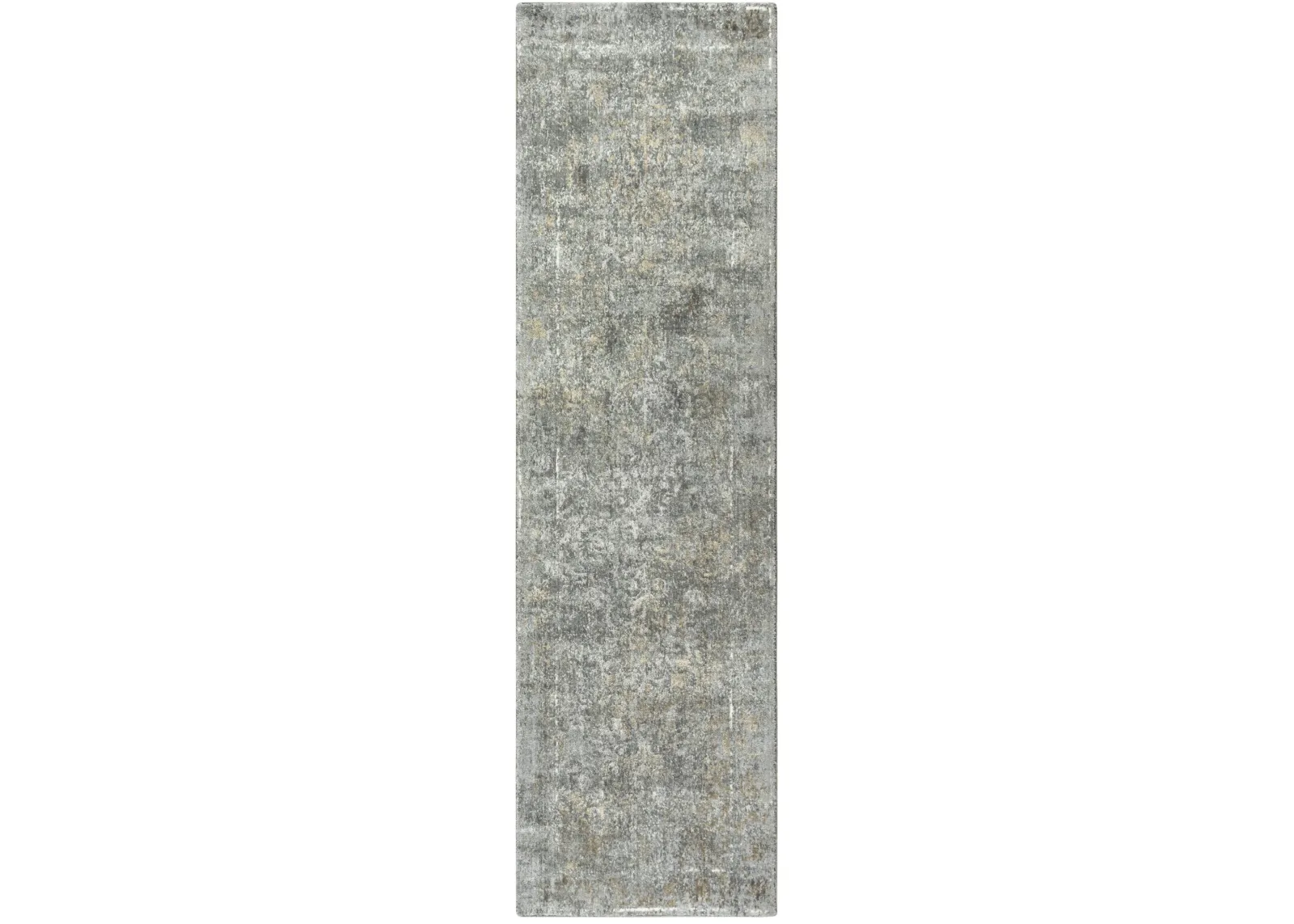 Impressions Gray Classic/Modeled NZ Wool/Tencel Blend 2'6" x 8' Runner Rug