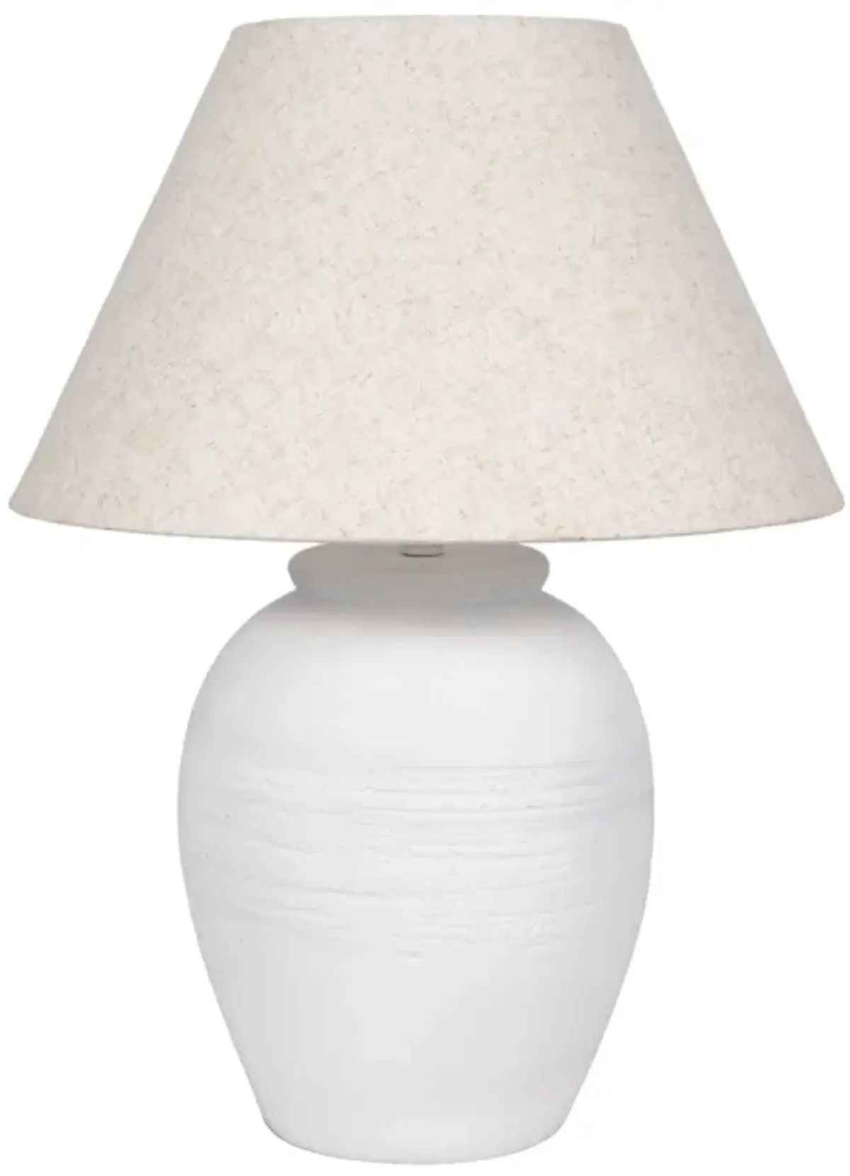 27" Artisan Jug Table Lamp Tapered Shade,wht/beige