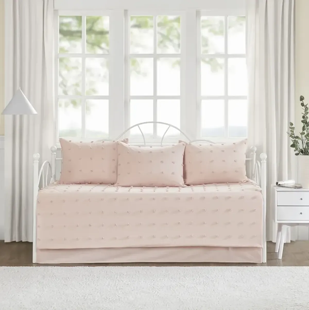 Urban Habitat Brooklyn Pink Cotton Jacquard Daybed Set