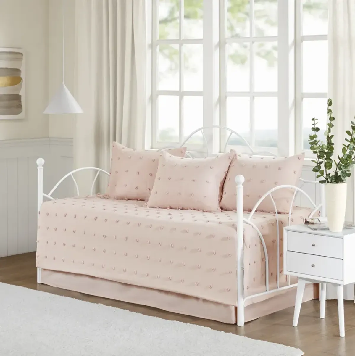 Urban Habitat Brooklyn Pink Cotton Jacquard Daybed Set