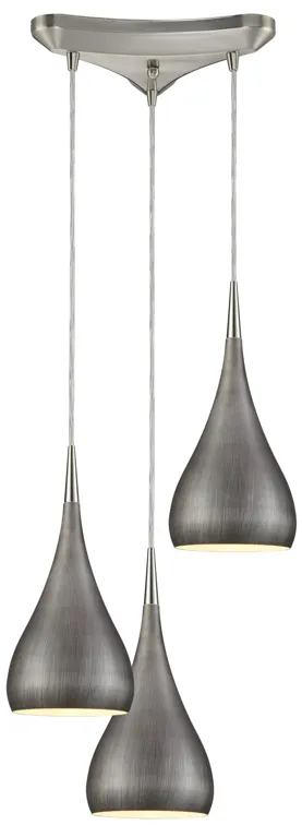 Lindsey 10'' Wide 3-Light Pendant - Satin Nickel