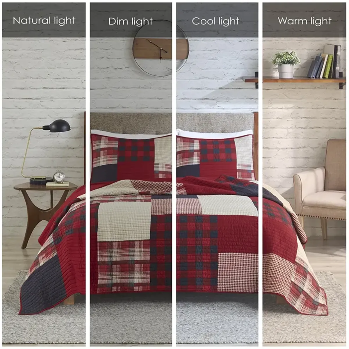 Woolrich Sunset Red Oversized Cotton Quilt Mini Set