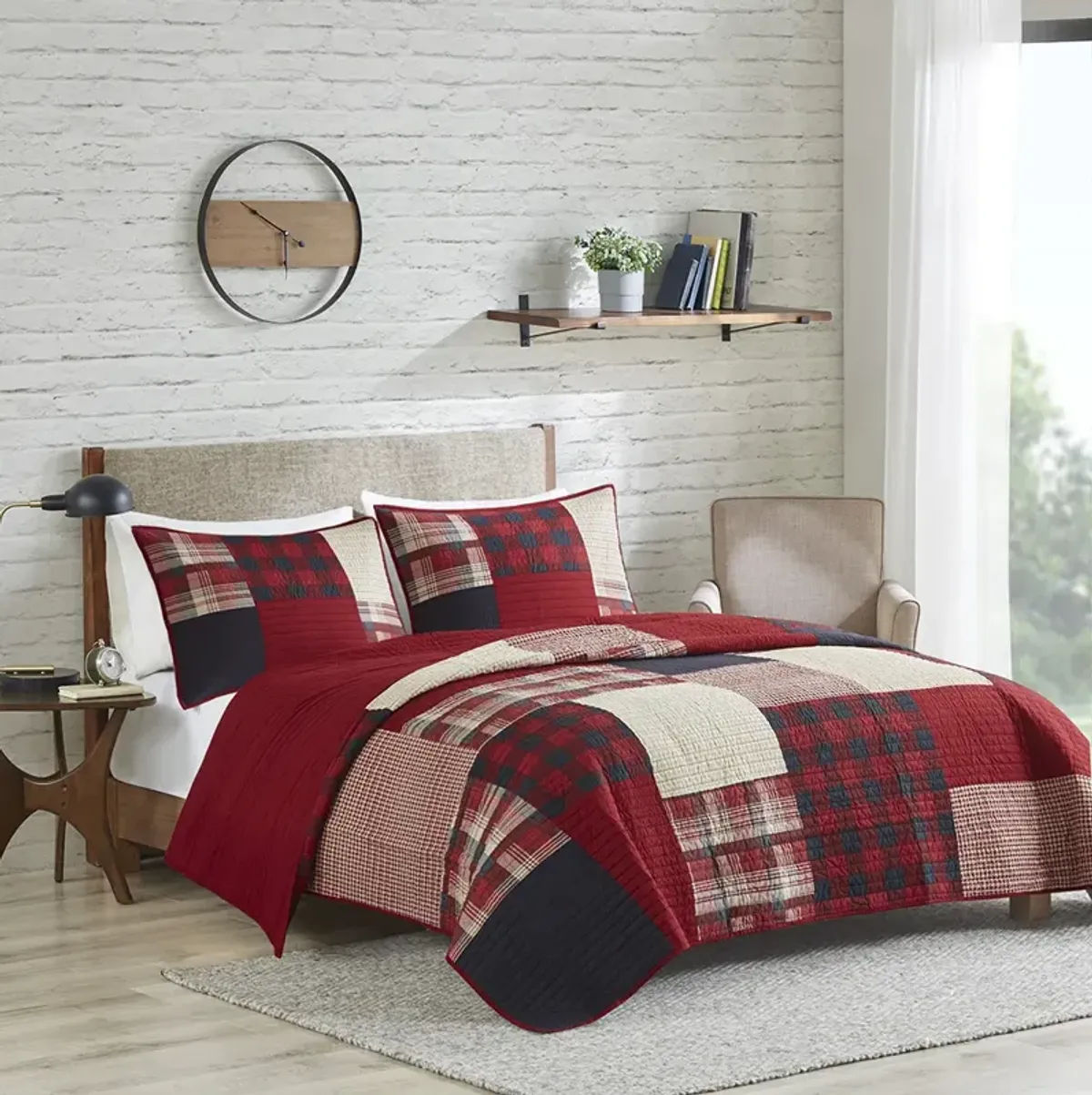 Woolrich Sunset Red Oversized Cotton Quilt Mini Set