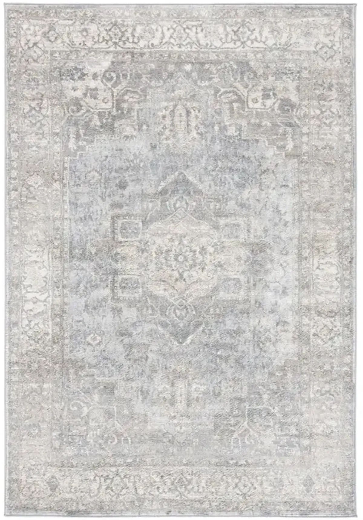Brentwood 851 Grey / Beige 5'-3" X 7'-6" Medium Rectangle Powerloomed Rug