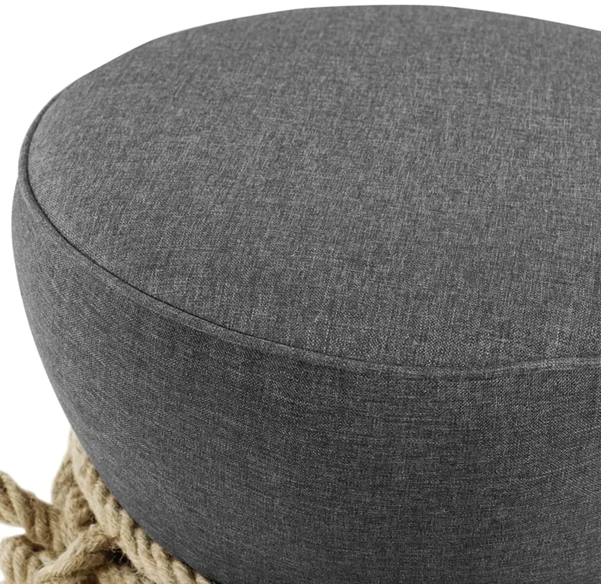 Beat Nautical Rope Upholstered Fabric Ottoman