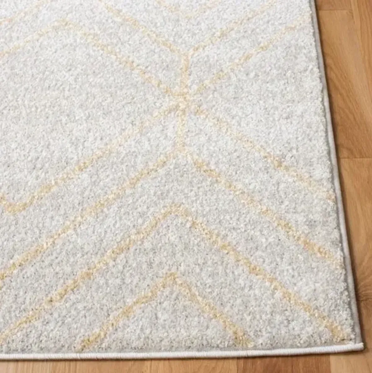 ADIRONDACK Contemporary Ivory / Gold 9' X 12' Powerloomed Rug