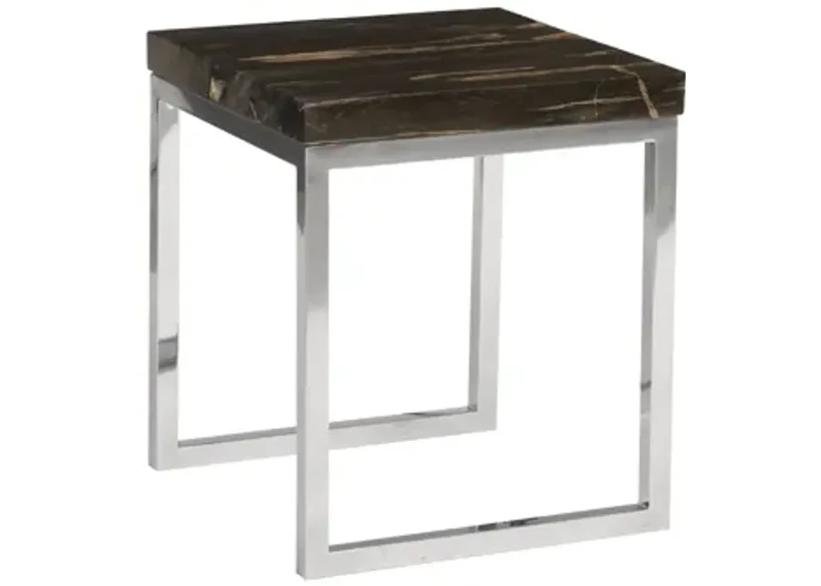 Petrified Wood Side Table, Laminated