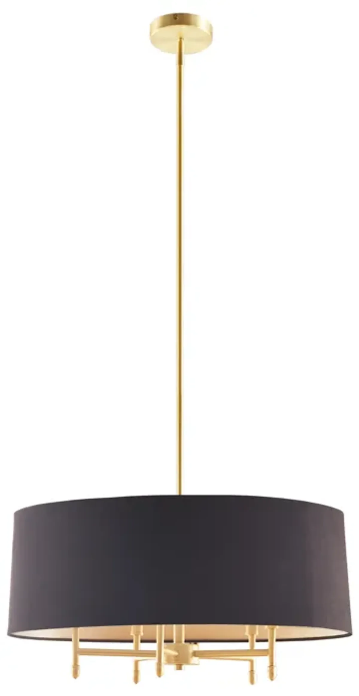 Hampton Hill Presidio Gold/Black 5-Light Black Drum Shade Chandelier