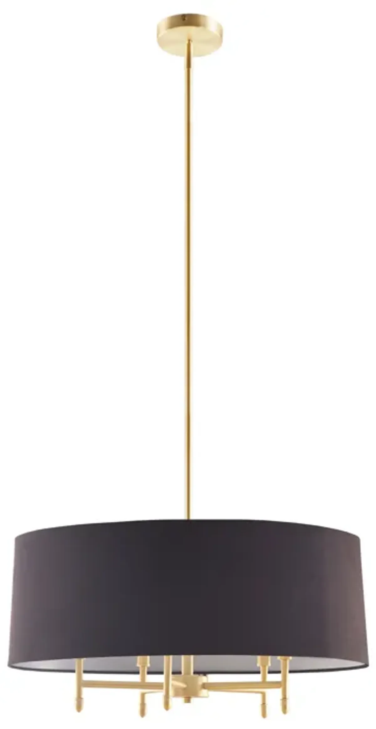 Hampton Hill Presidio Gold/Black 5-Light Black Drum Shade Chandelier