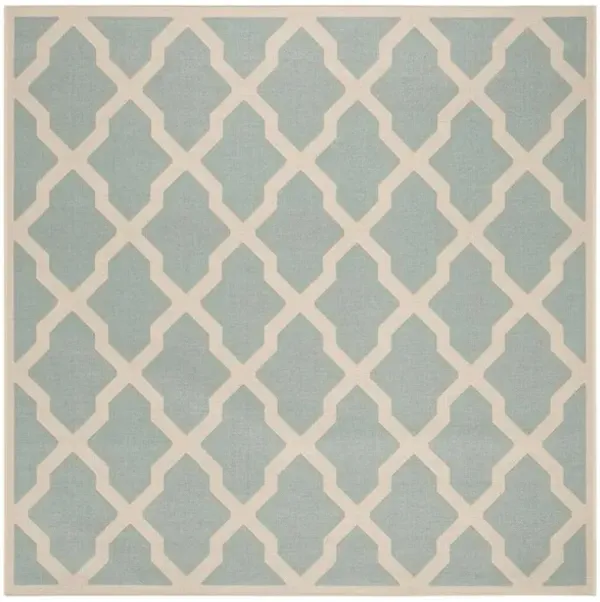 LINDEN 122 Collection LND122K-6SQ Aqua / Cream 6'-7" X 6'-7" Square