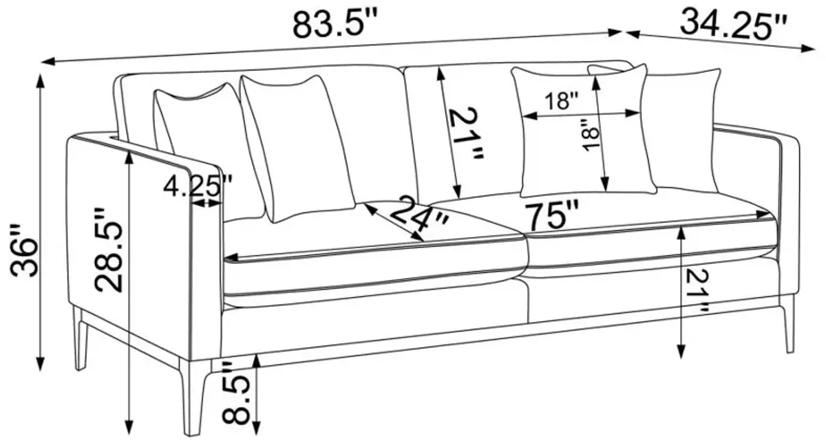 Brandy Cushioned Back Sofa