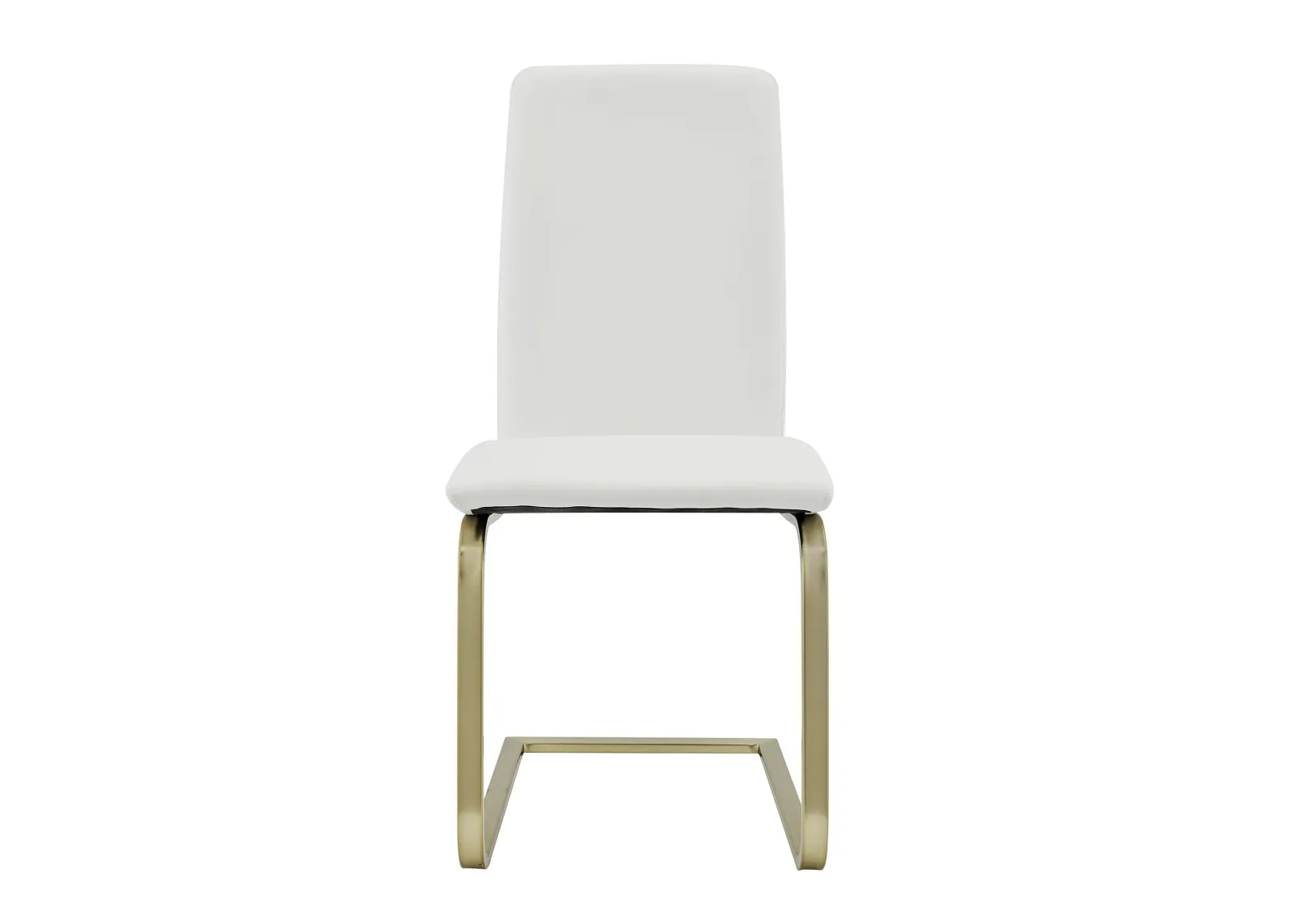 Cinzia Dining Chair in White with Matte Brushed Gold Legs - Set of 2