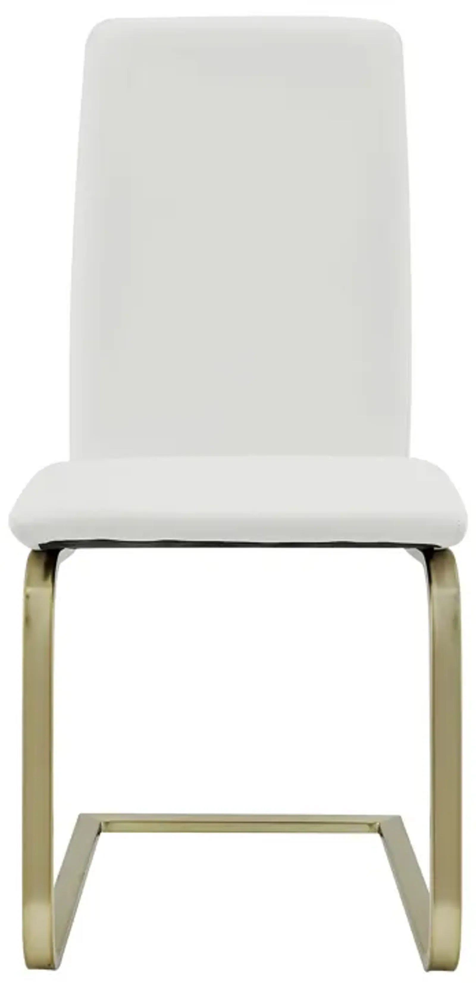 Cinzia Dining Chair in White with Matte Brushed Gold Legs - Set of 2