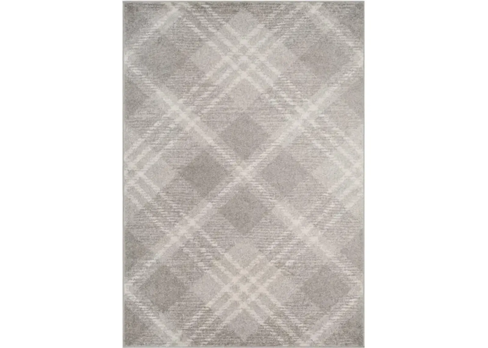 Adirondack Contemporary Light Grey / Ivory 3' X 5' Powerloomed Rug