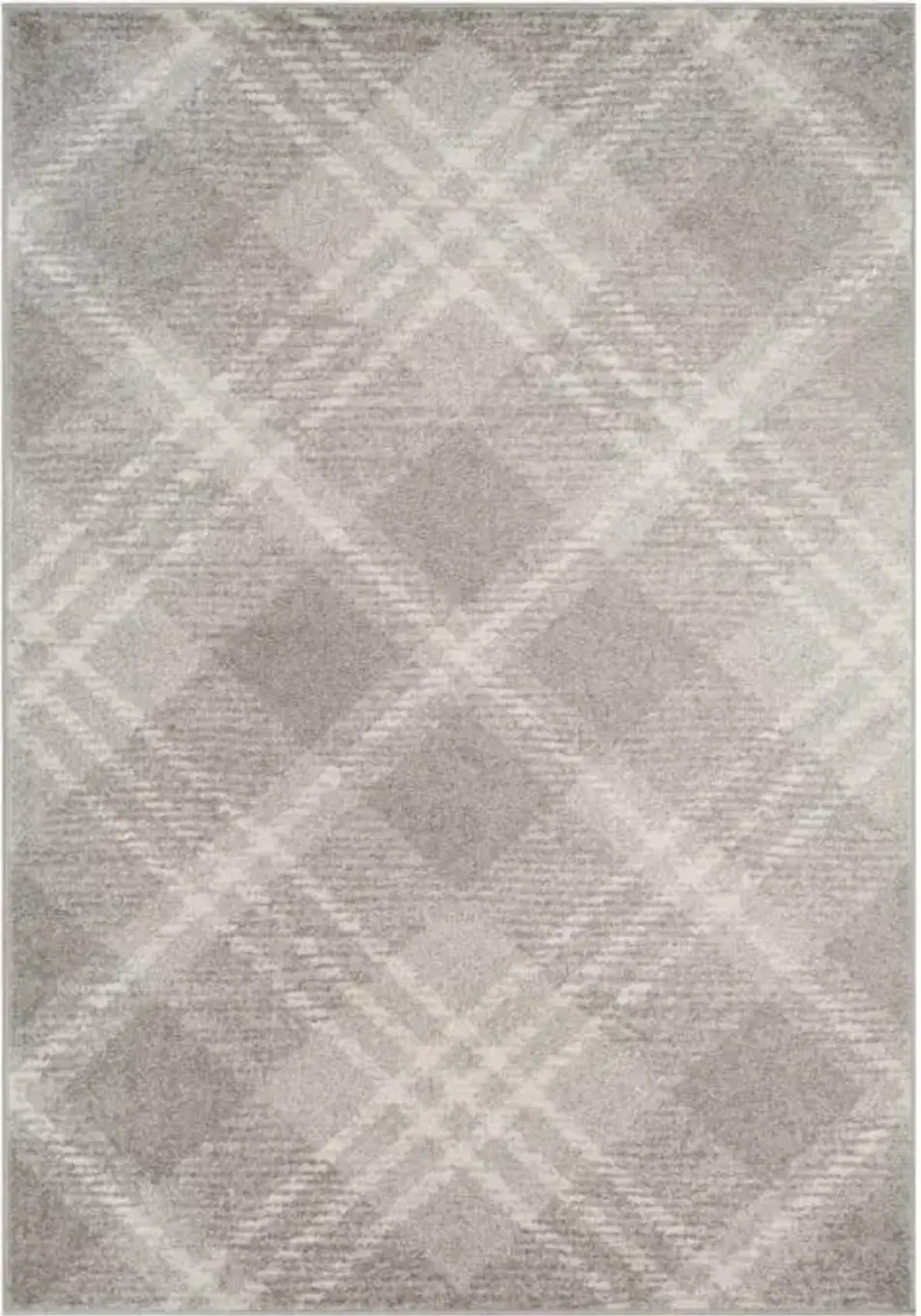 Adirondack Contemporary Light Grey / Ivory 3' X 5' Powerloomed Rug