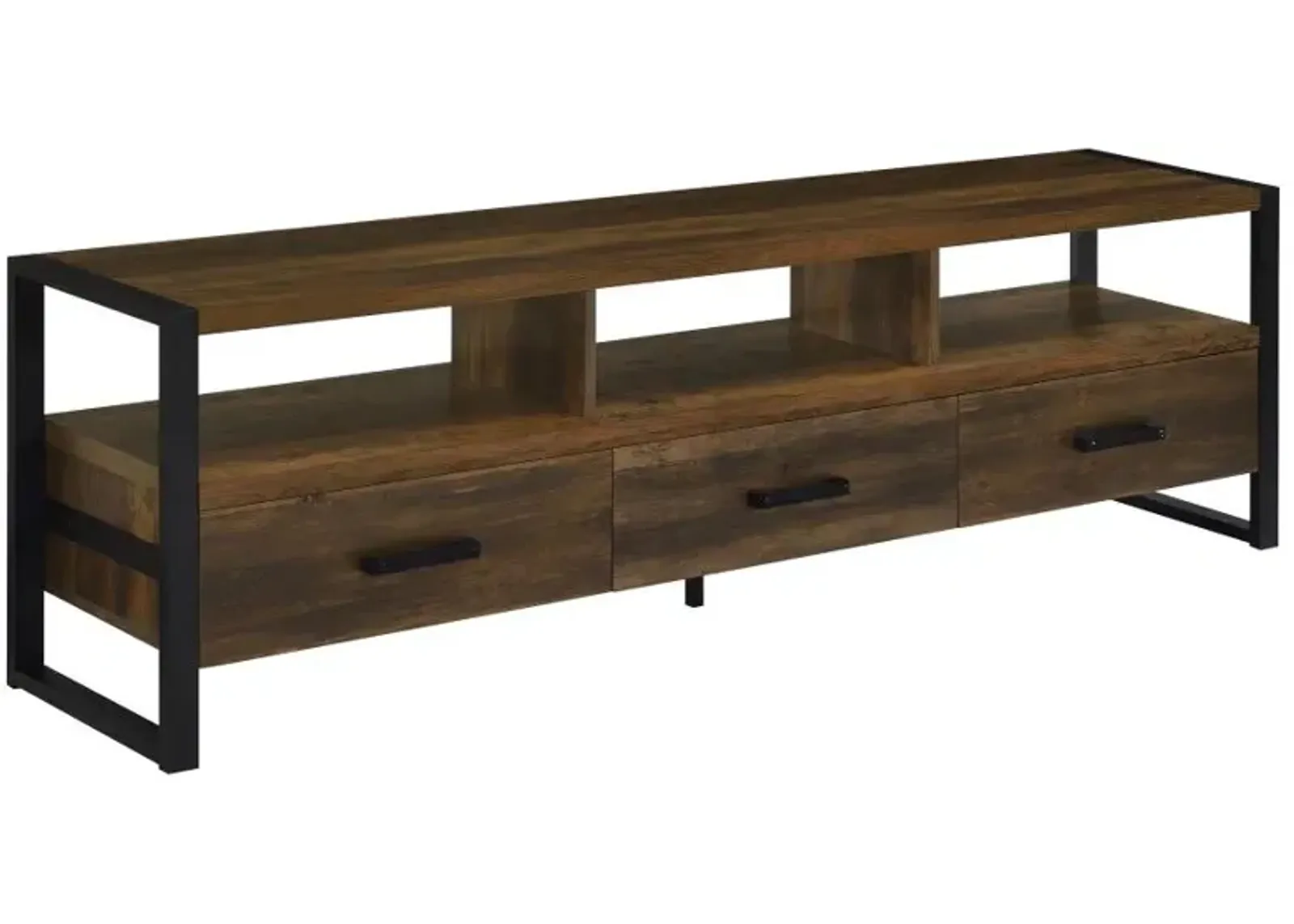 James 3-drawer Composite Wood 71" TV Stand Dark Pine