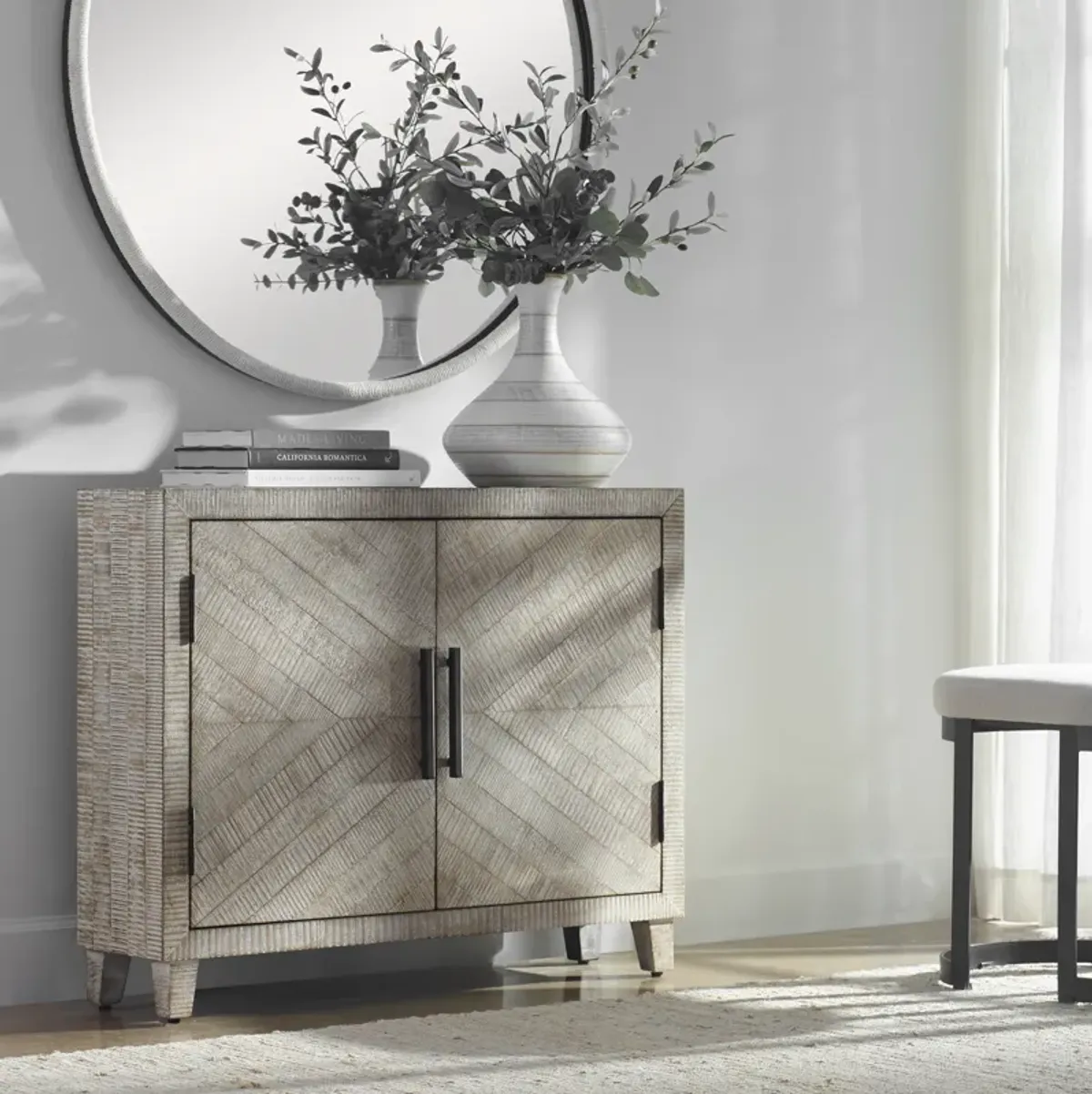 Adalind White Washed Accent Cabinet