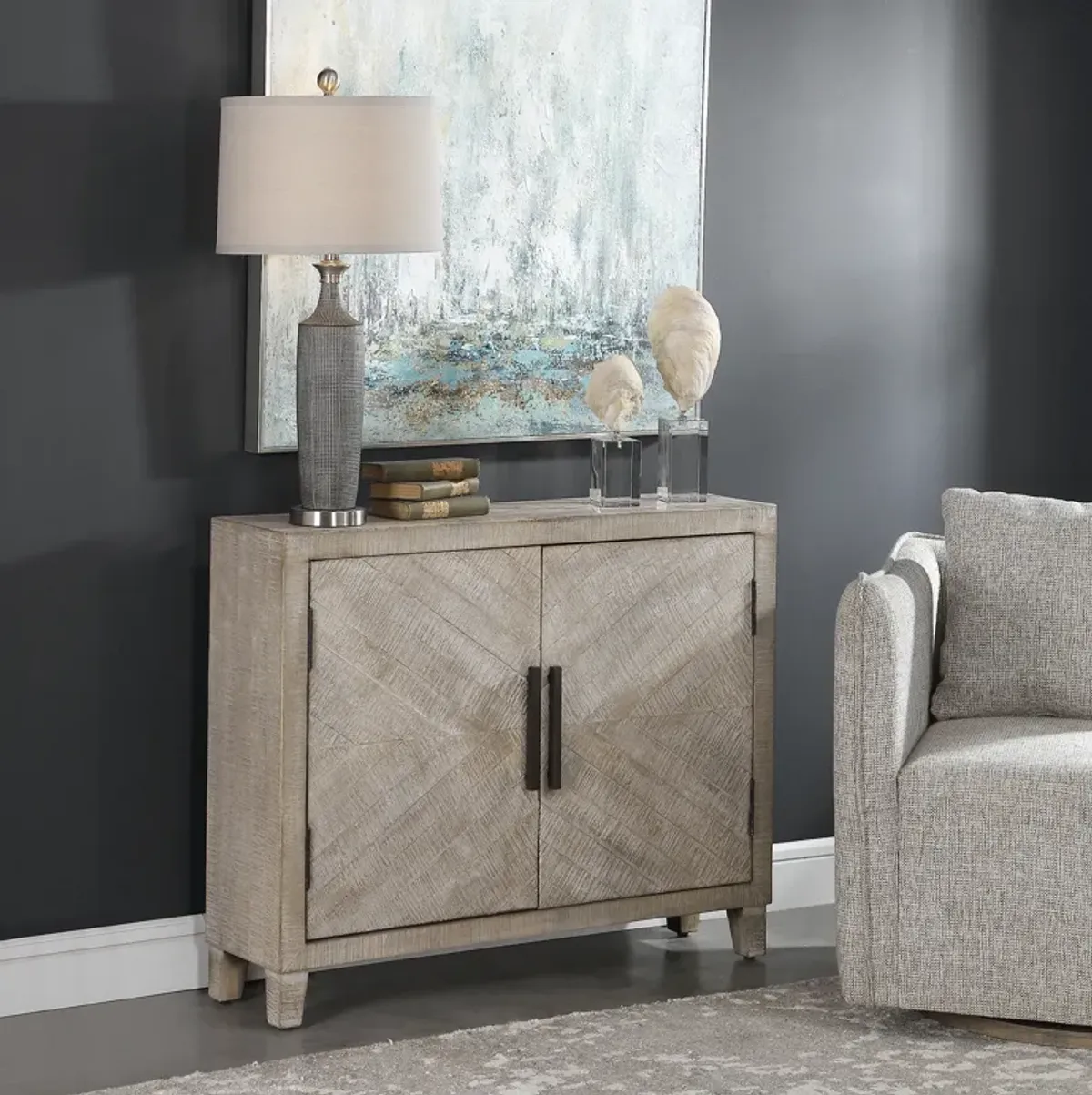 Adalind White Washed Accent Cabinet