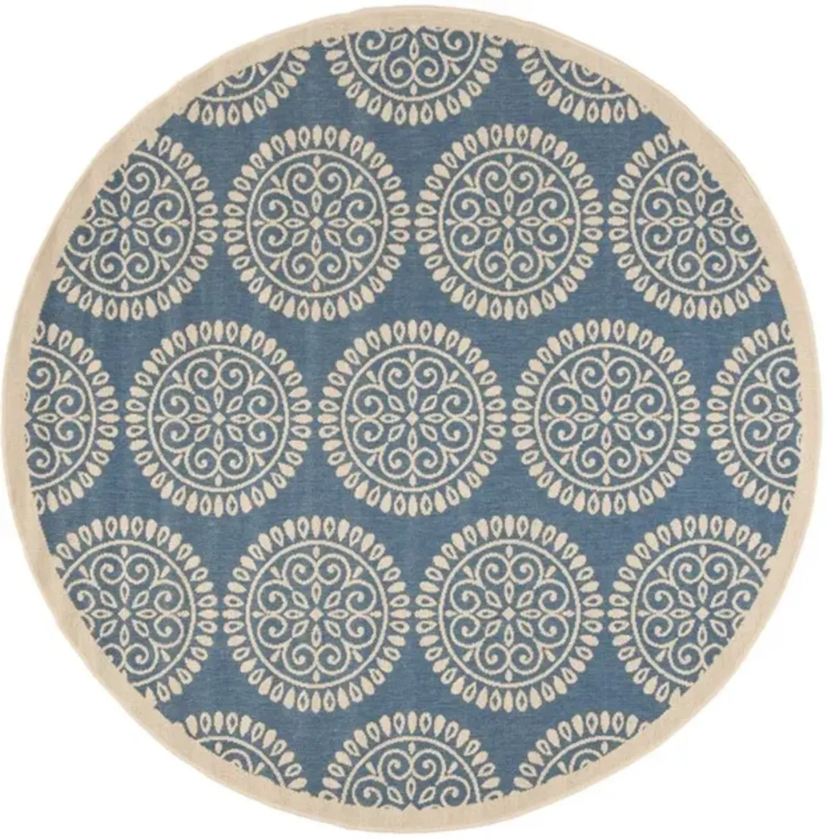 LINDEN 176 Collection LND176M-6R Blue / Creme 6'-7" X 6'-7" Round