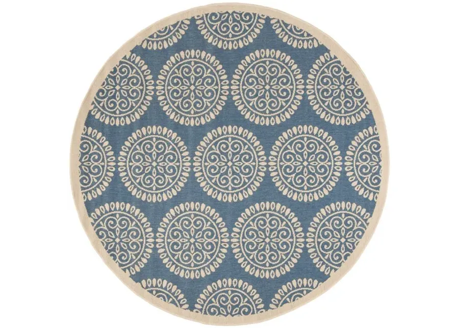 LINDEN 176 Collection LND176M-6R Blue / Creme 6'-7" X 6'-7" Round