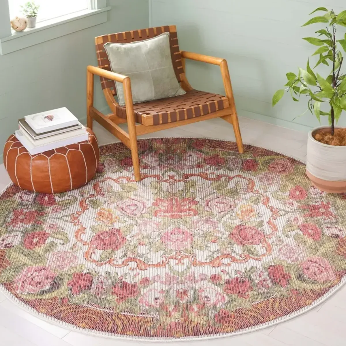 BESARABIAN 220 Multi 6'-7' X 6'-7' Round Round Rug