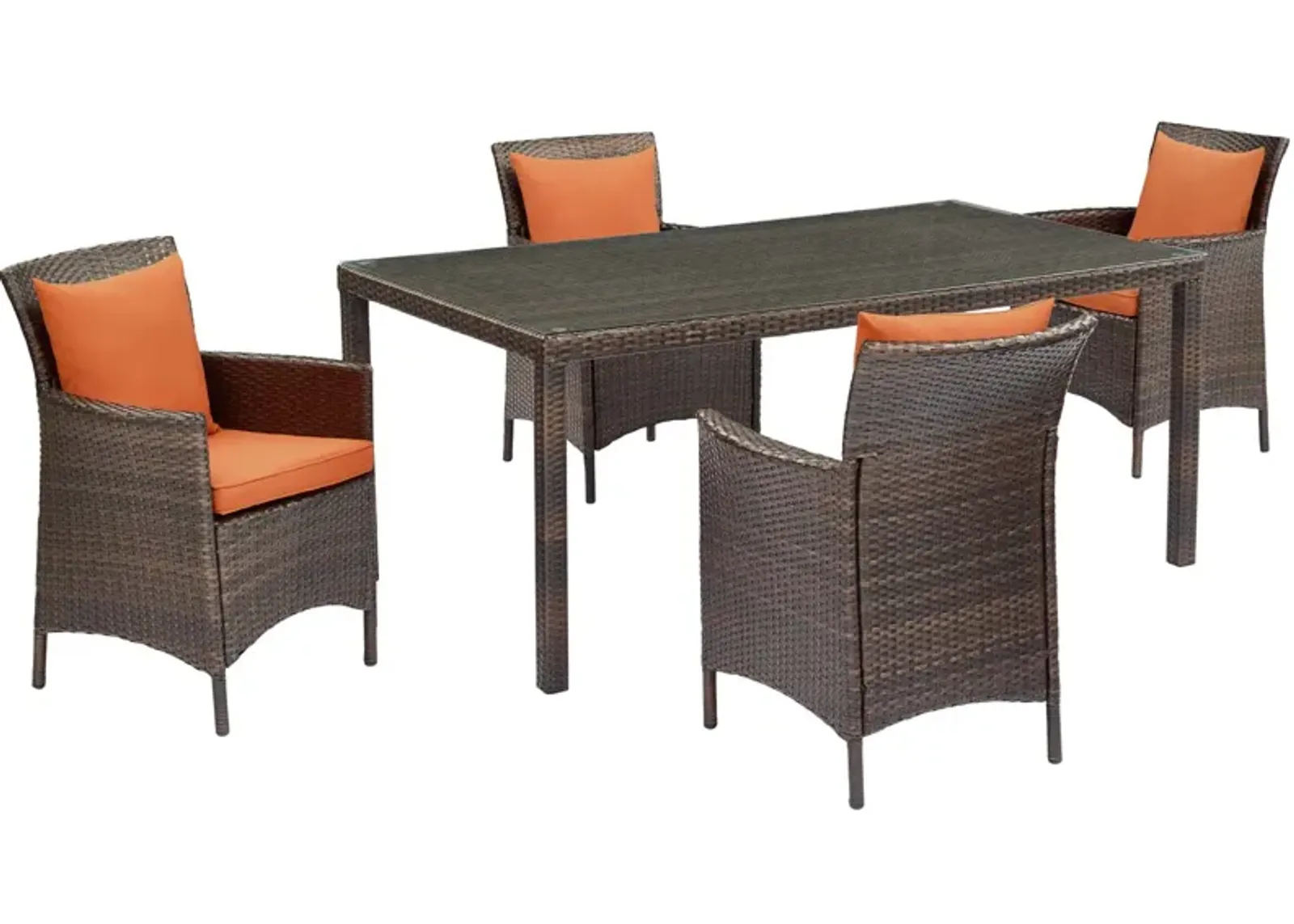 Conduit 5 Piece Outdoor Patio Wicker Rattan Set