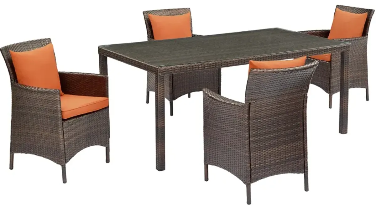 Conduit 5 Piece Outdoor Patio Wicker Rattan Set