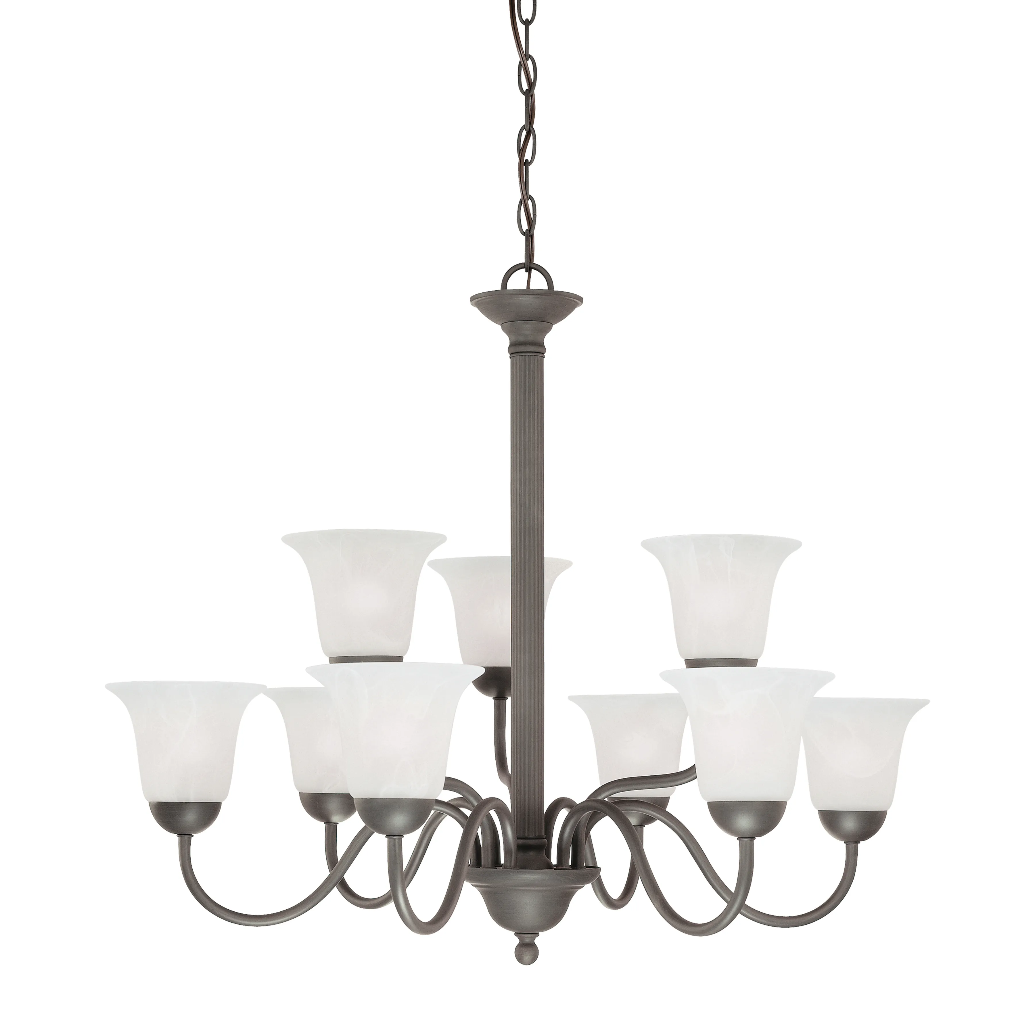 Riva 32" Wide 9-Light Chandelier - Painted Bronze