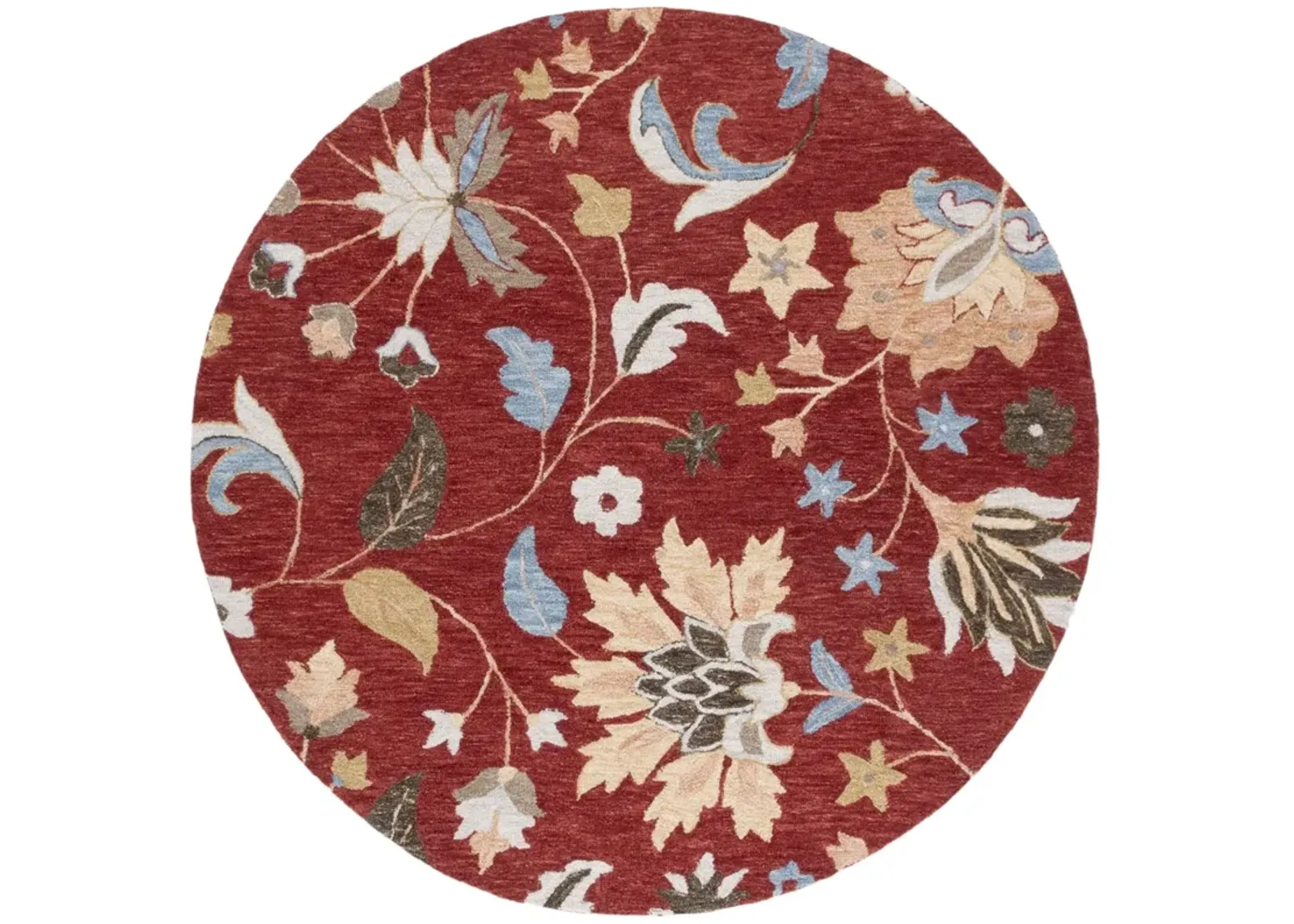 JARDIN 256 RED  6' x 6' Round Round Rug