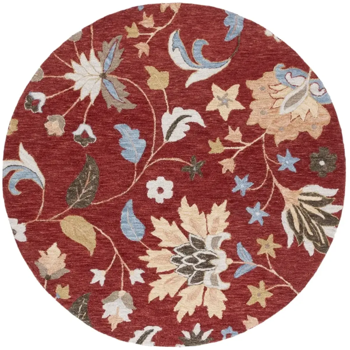 JARDIN 256 RED  6' x 6' Round Round Rug