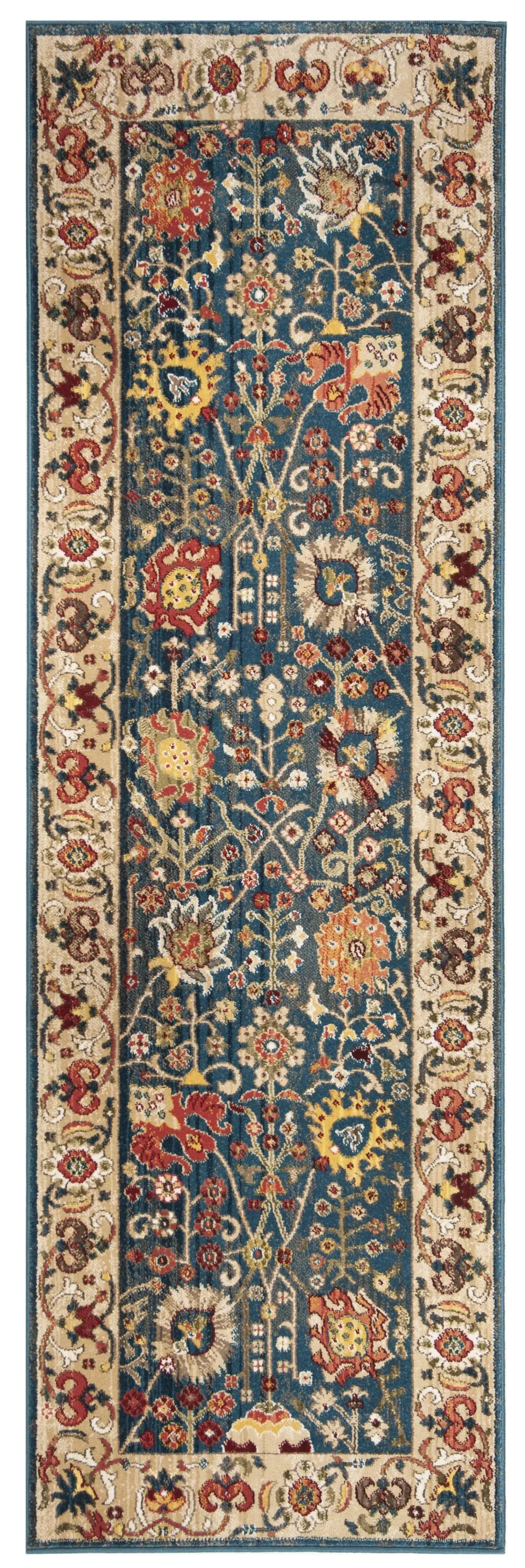 KASHAN 303 BLUE  2'-6' x 16' Runner Rug