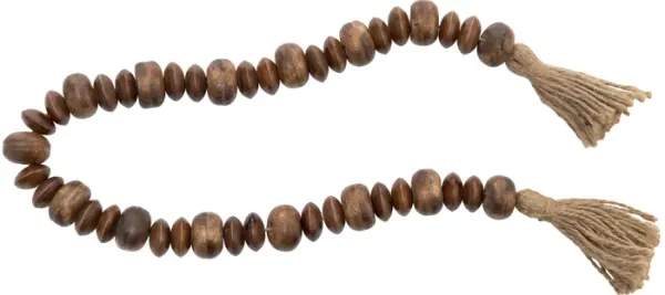 Wood, 26" Flat Beads Garland, Natural