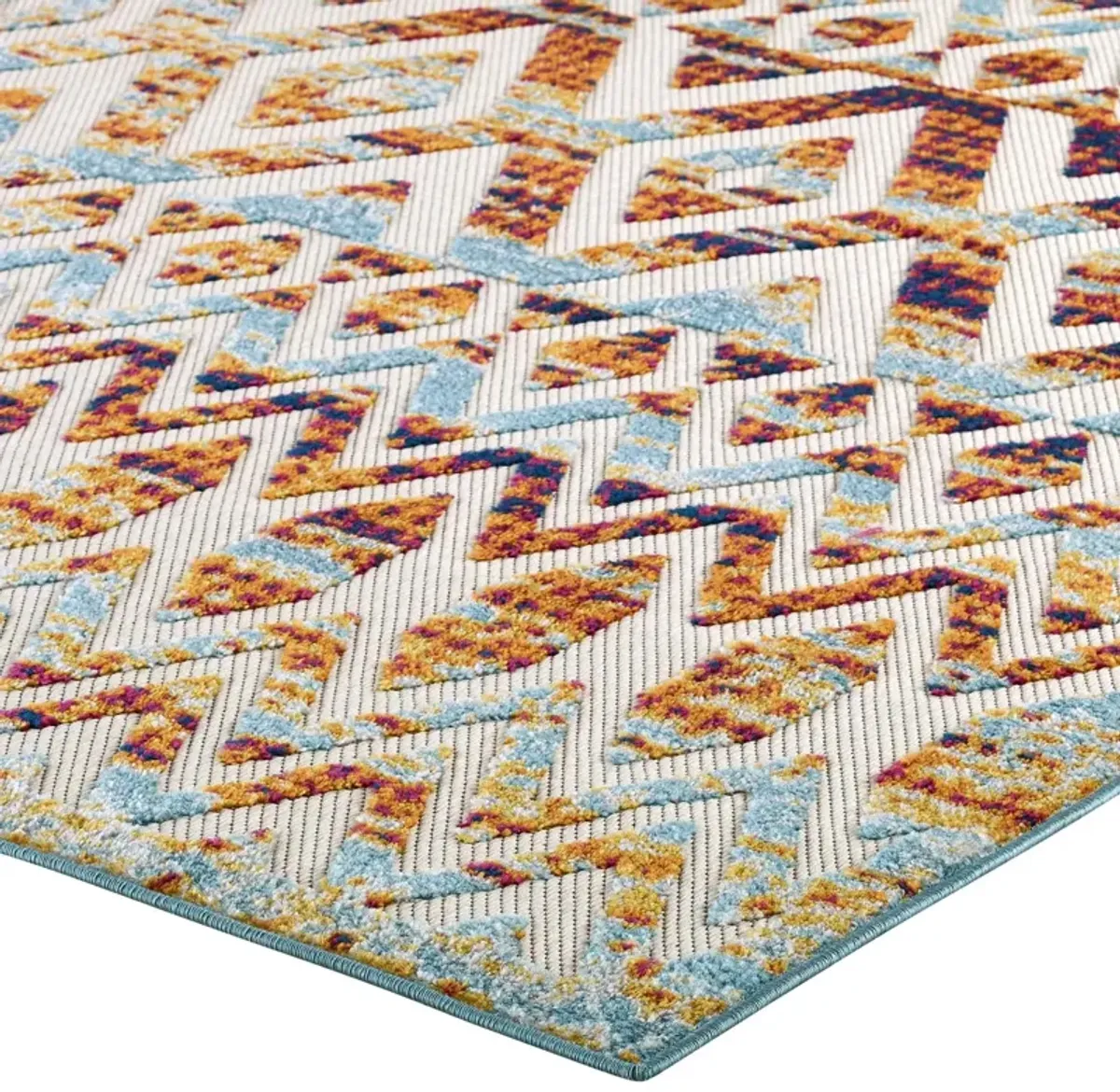 Reflect Tamako Diamond and Chevron Moroccan Trellis 5x8 Indoor / Outdoor Area Rug