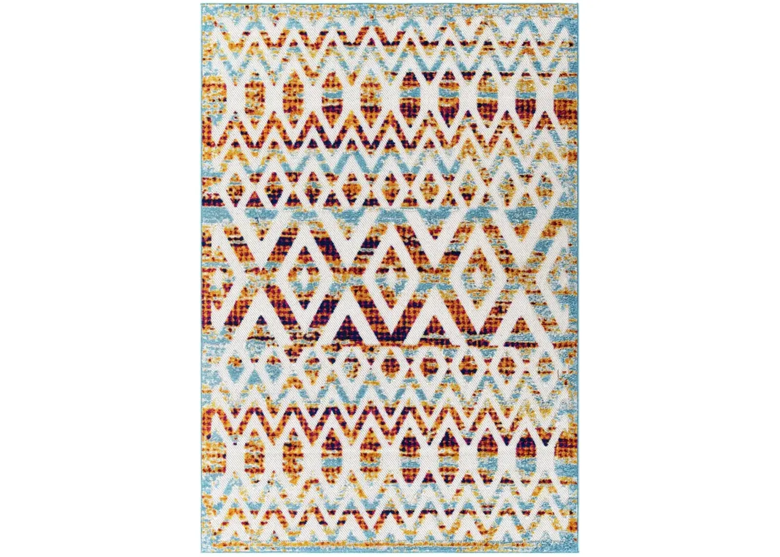 Reflect Tamako Diamond and Chevron Moroccan Trellis 5x8 Indoor / Outdoor Area Rug