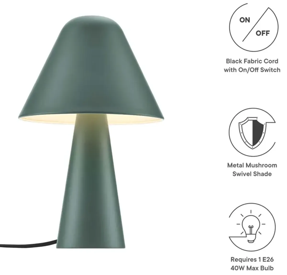 Jovial Metal Mushroom Table Lamp