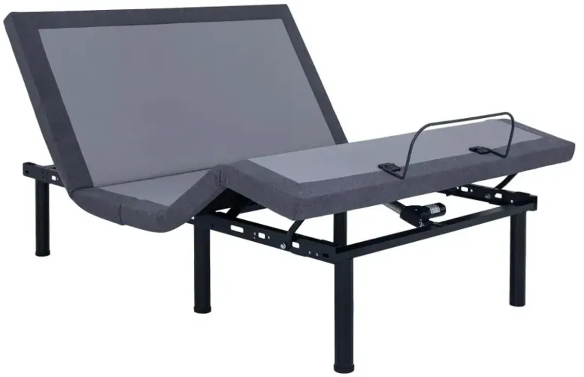 Negan Eastern King Adjustable Bed Base Grey and Black