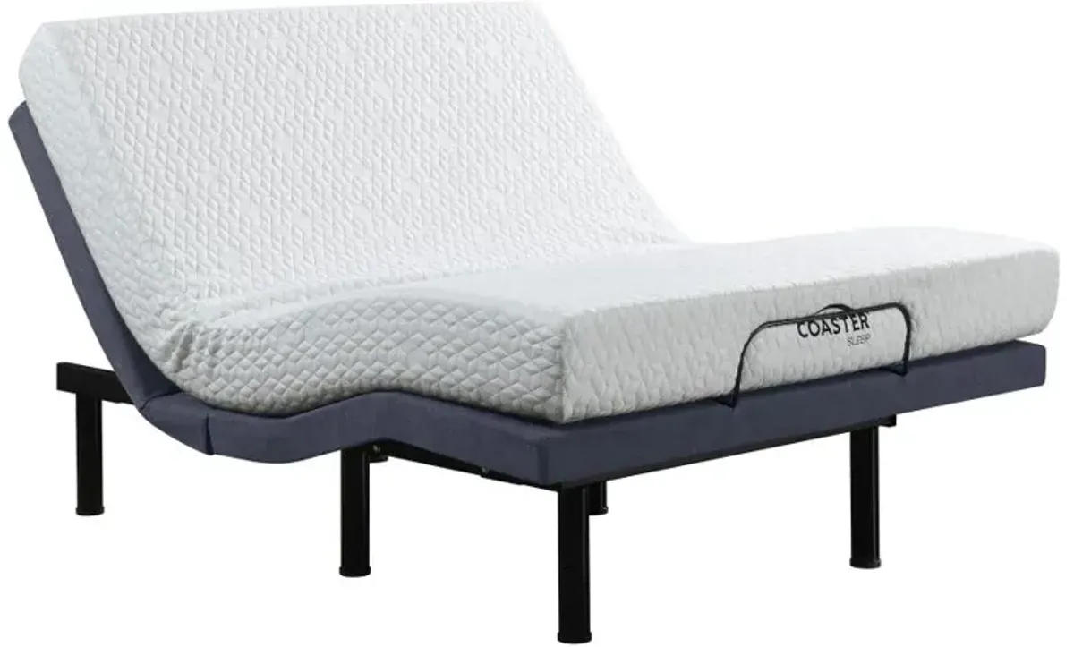 Negan Eastern King Adjustable Bed Base Grey and Black