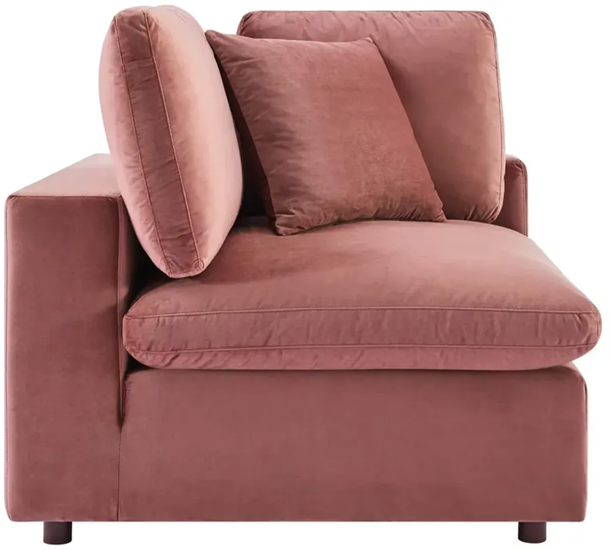 Commix Down Filled Overstuffed Performance Velvet 3-Seater Sofa