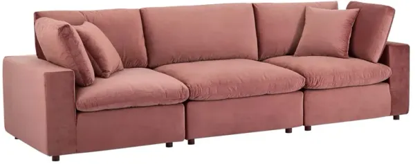 Commix Down Filled Overstuffed Performance Velvet 3-Seater Sofa