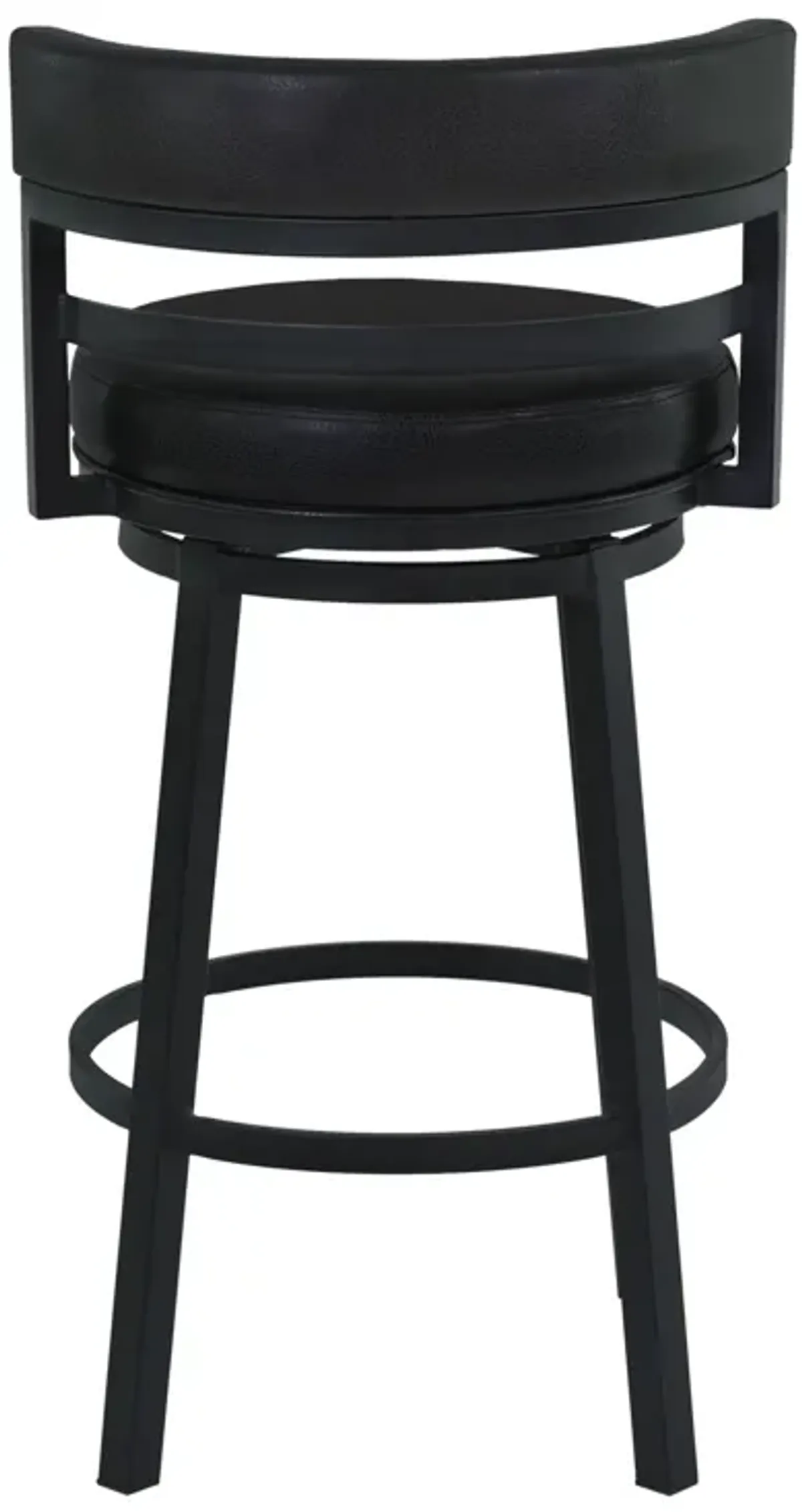 Titana 30" Bar Height Metal Swivel Barstool in Ford Black Pu and Black Finish