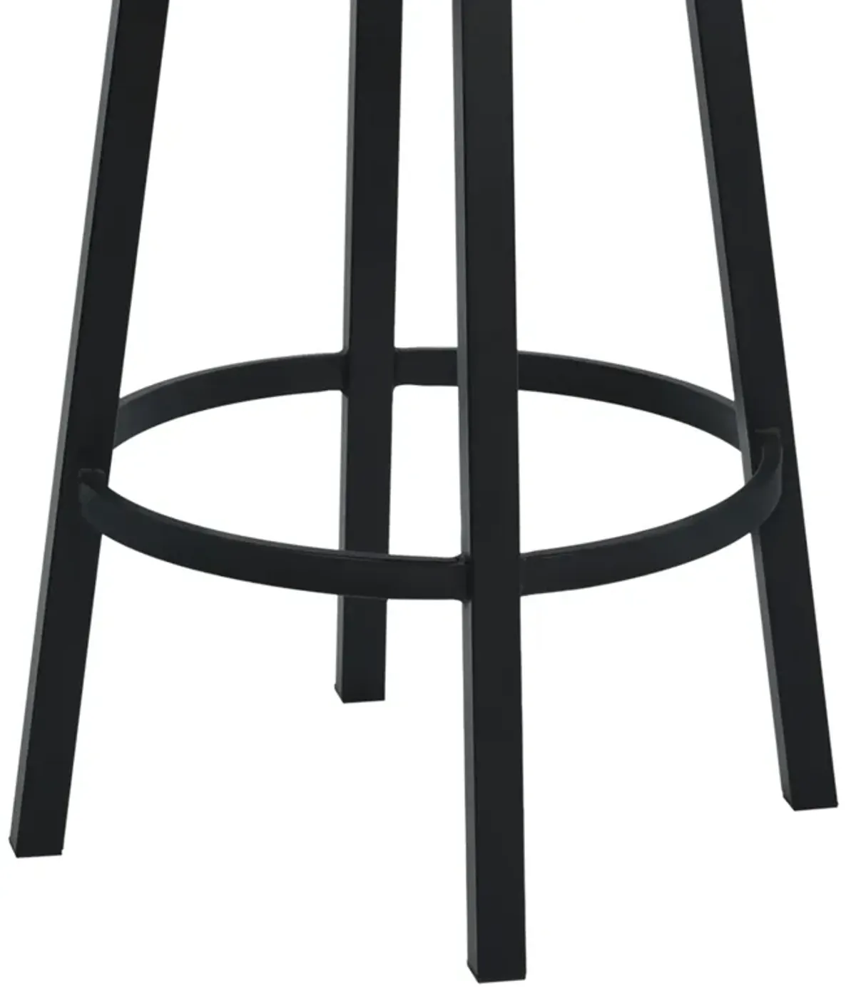 Titana 30" Bar Height Metal Swivel Barstool in Ford Black Pu and Black Finish