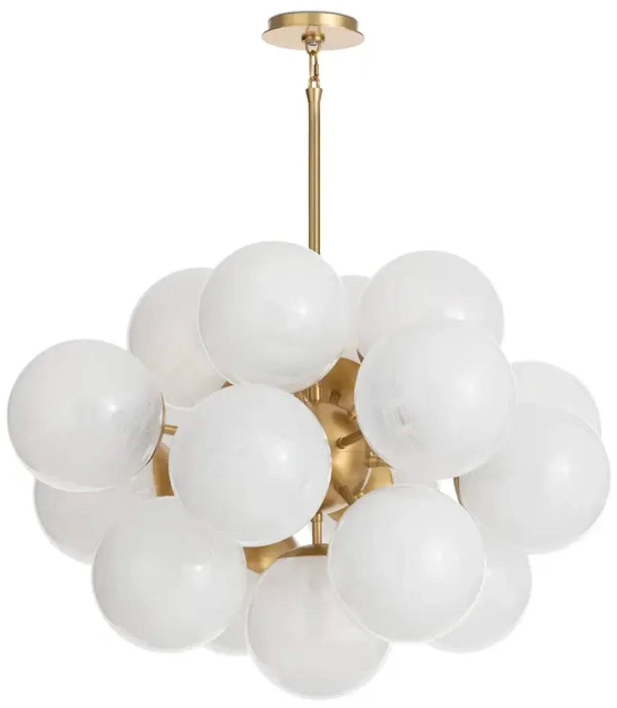 Shine Chandelier (Natural Brass with Swirl Glass)