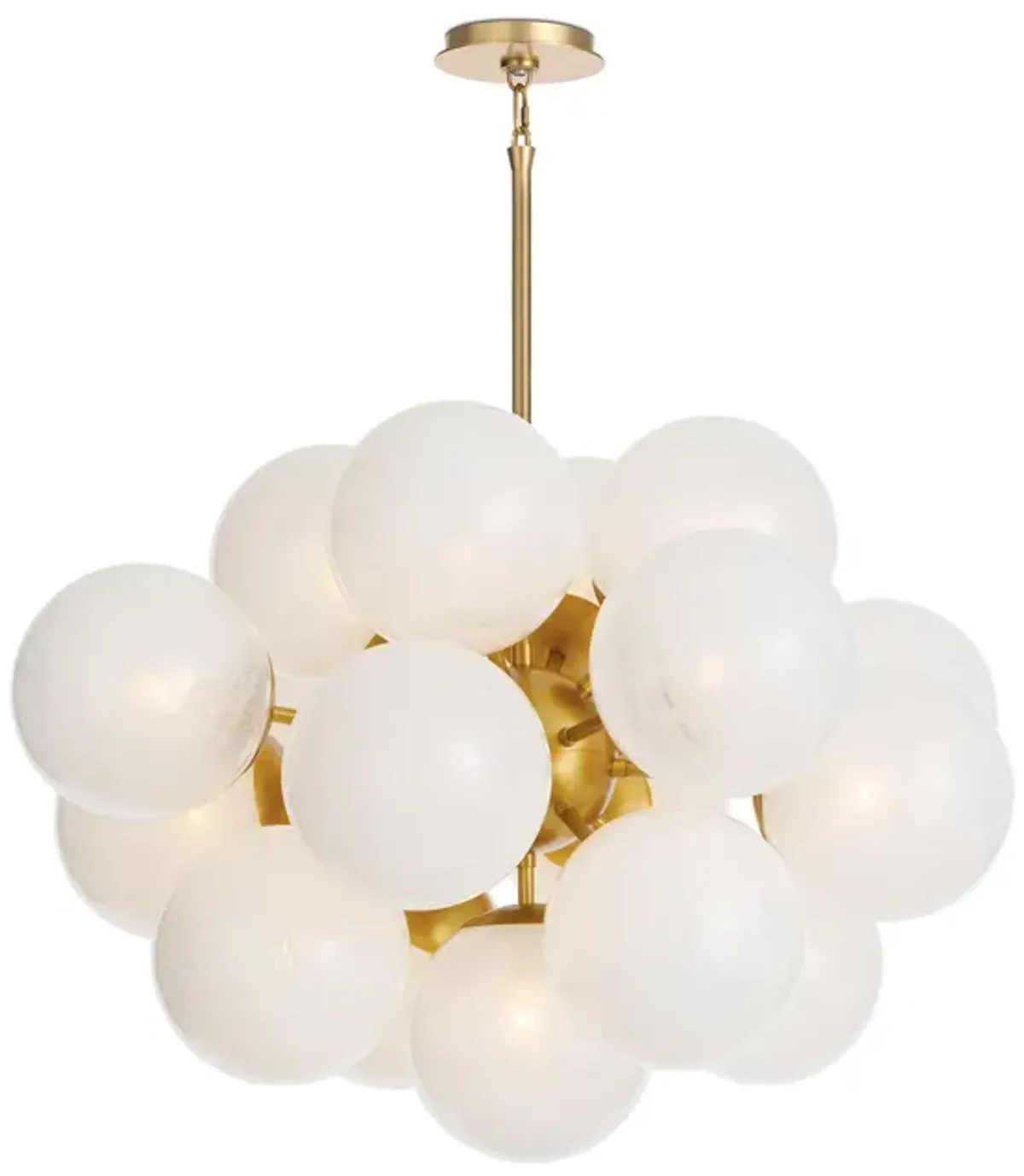 Shine Chandelier (Natural Brass with Swirl Glass)