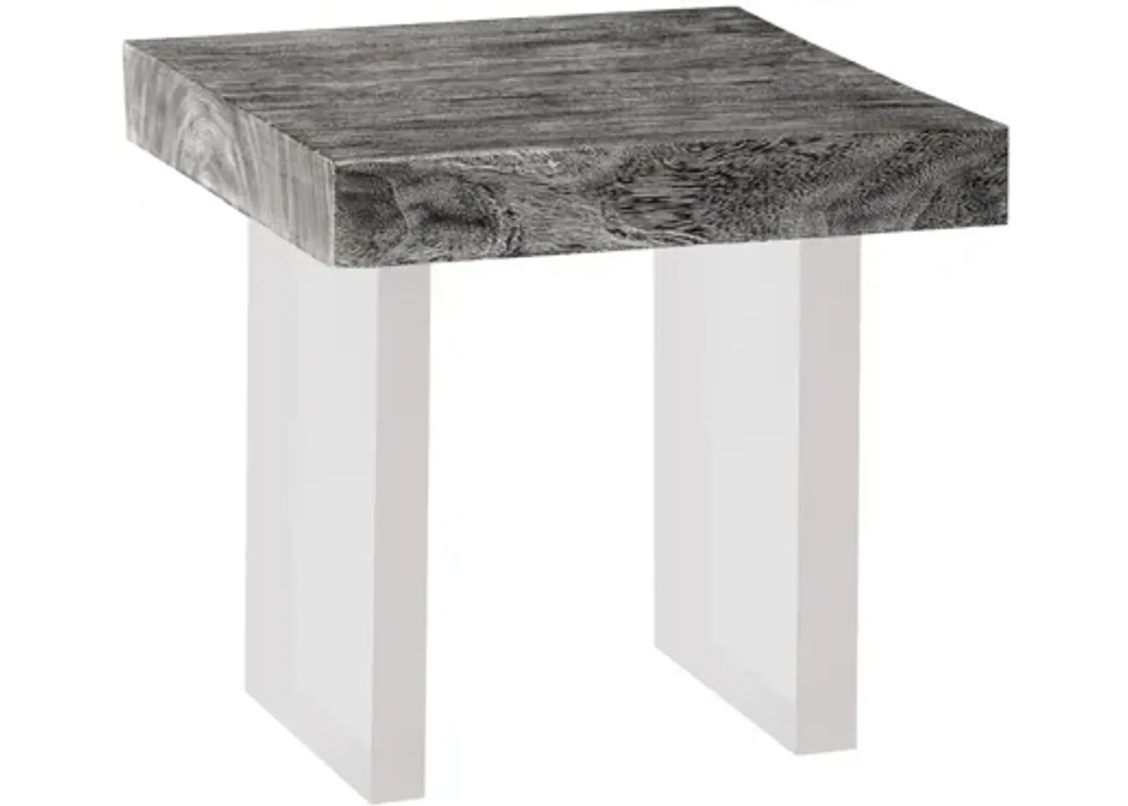 Floating Side Table- Gray Stone- Acrylic Legs