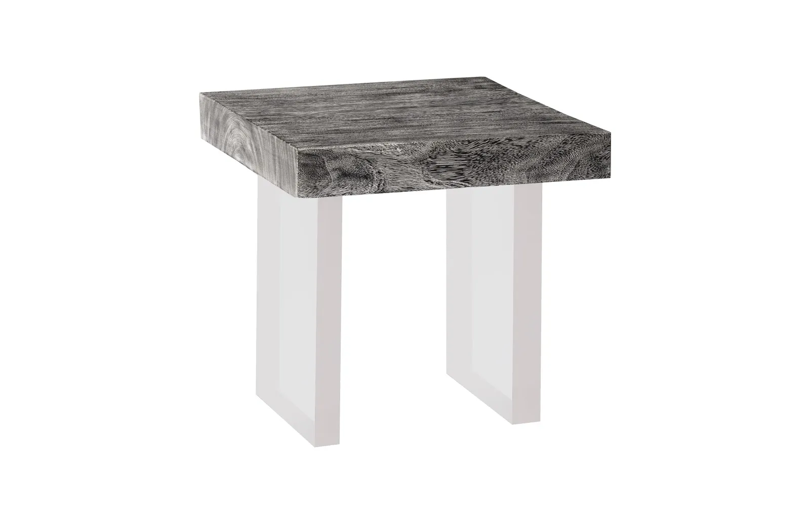 Floating Side Table- Gray Stone- Acrylic Legs