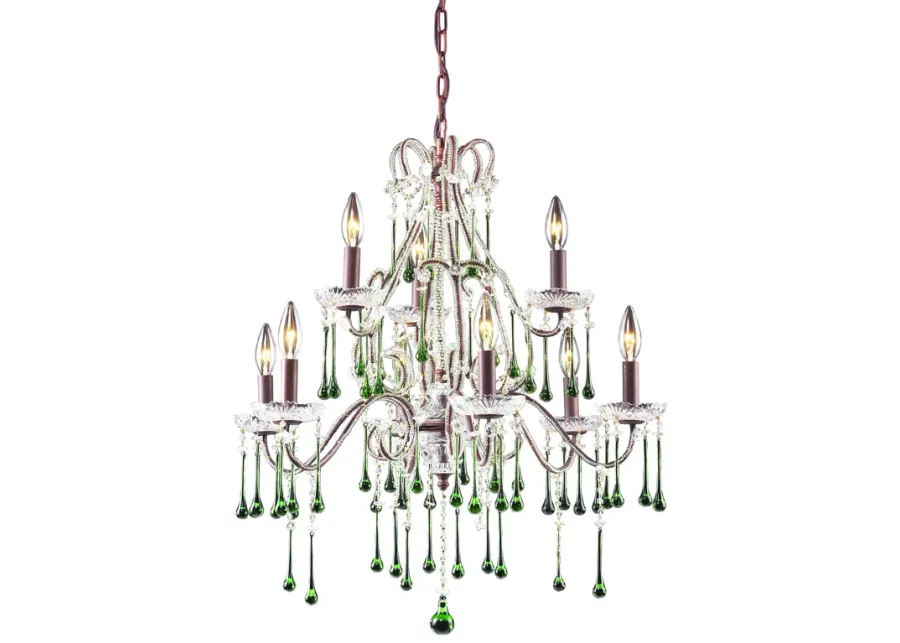 Opulence 25" Wide 9-Light Chandelier - Rust