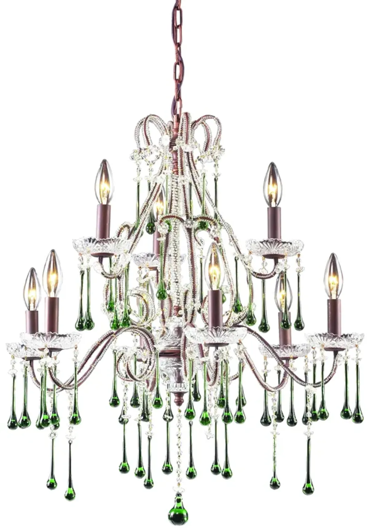 Opulence 25" Wide 9-Light Chandelier - Rust